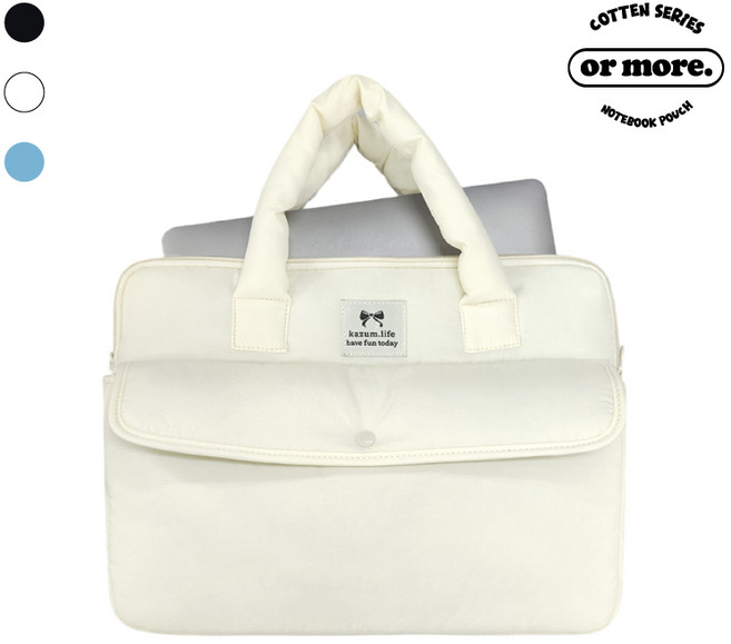 오어모어 수납포켓 태블릿 노트북 파우치, 아이보리, 1개