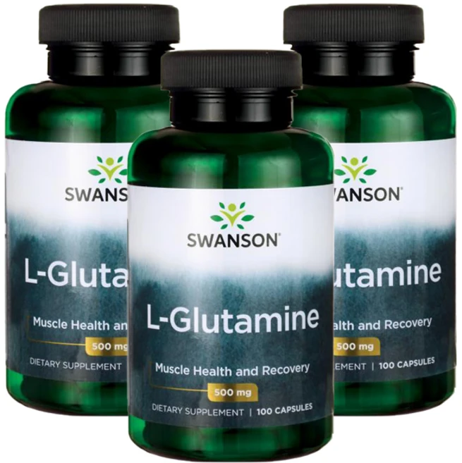 스완슨 L-글루타민 500mg 캡슐, 100정, 3개 - 쿠팡