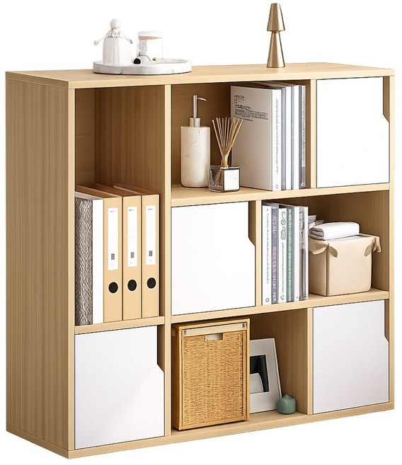 多功能收納書櫃 四門設計 穩固耐用 90x24x80公分, 四門四格櫃