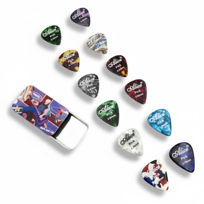 엘리스 피크 두께6종 12PC 기타 케이스 우쿨렐레 용품, 본상품, 1개