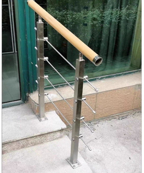 계단 난간대 안전데크 안전가드 손잡이 펜스 1m, 1m 난간+50mm 2개 B, 1개