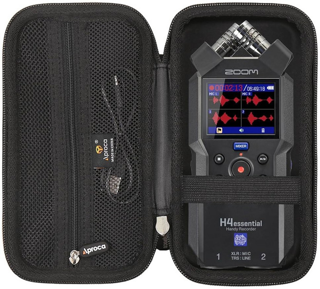 Zoom H4essential 4트랙 핸디 레코더 및 액세서리용 Aproca 휴대용 하드 스토리지 케이스, 1개