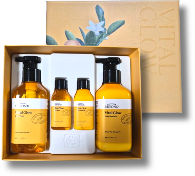 비욘드 바이탈 글로우 바디워시 바디로션 보습 선물 2종 기획세트, 1세트