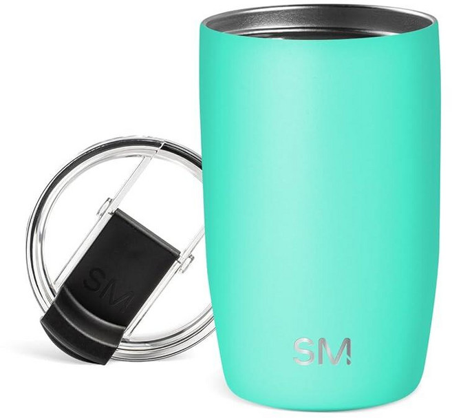 Simple Modern Voyager 플립 뚜껑이 있는 여행용 커피 머그 텀블러 | 단열 스테인리스 스틸 콜드 브루 아이스 커피 컵 | 여성 남성 그를 위한 선물 | 355m, -Tropical Wave
