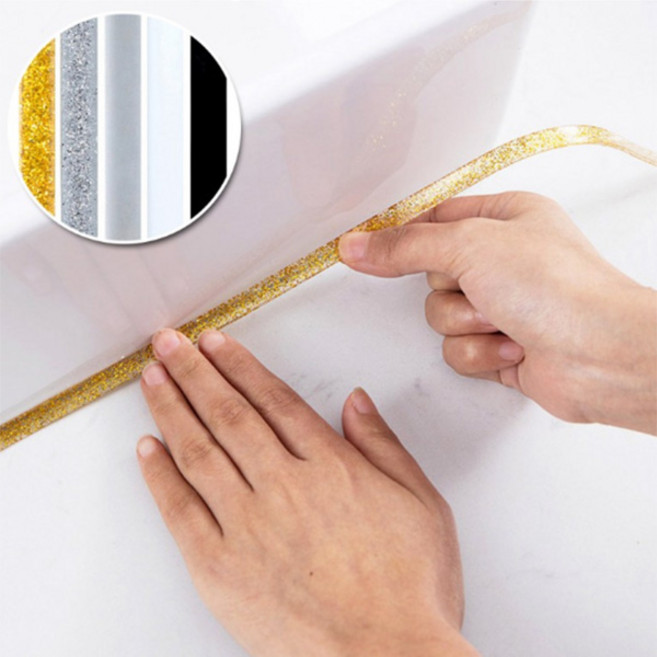 1+1+1 간편 셀프시공 제거 붙이는 욕실 화장실 틈새 모서리 방수 줄눈테이프 6M, 골드펄, 1개