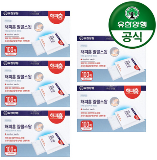 해피홈 알콜 스왑, 100개입, 5개