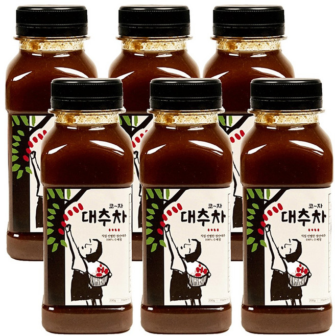 경산 대추밭 둘째딸 걸쭉한 수제 대추차 전통차 허밍테이블 코자대추차 경산대추, 1개입, 6개, 200g