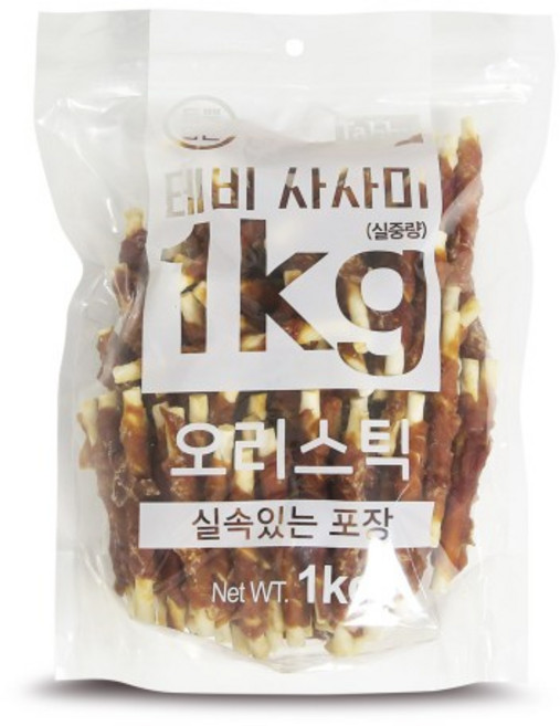 테비 사사미 대용량 강아지간식, 오리스틱, 1개, 1kg
