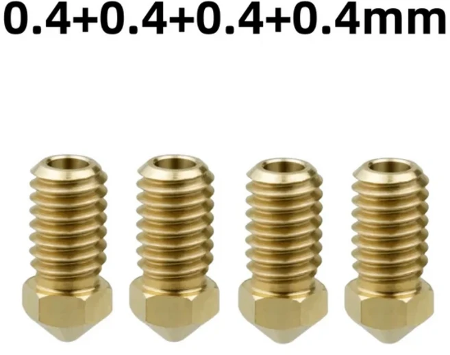 Bambu Lab A1 mini 용 핫 엔드 키트 (0.2/0.4/0.6/0.8mm A1 용 경화 강철 노즐 포함) Bambu A1 업그레이드, 01 4PCS 0.4mm Brass, 01 4PCS 0.4mm Brass