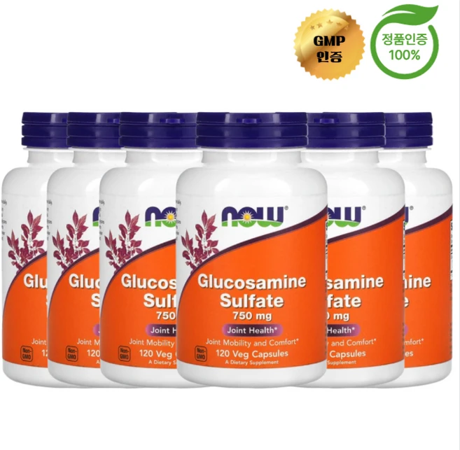 3+3 나우 푸드 글루코사민 황산염 750mg 120정, 6개 - 쿠팡