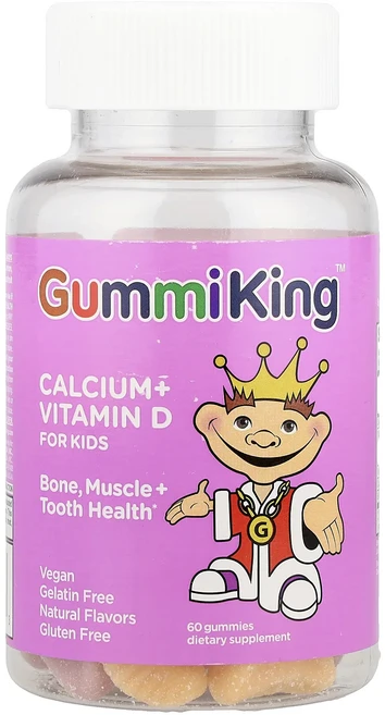 행복하고 건강하게 GummiKing 어린이용 칼슘+비타민D 구미젤리 60개 백년회로하세요 - 쿠팡