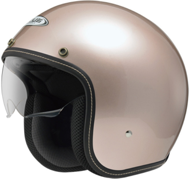 ZEUS ZS 388A 復古安全帽，內墨鏡片、吸濕排汗內襯、可拆洗3/4罩, 玫瑰金