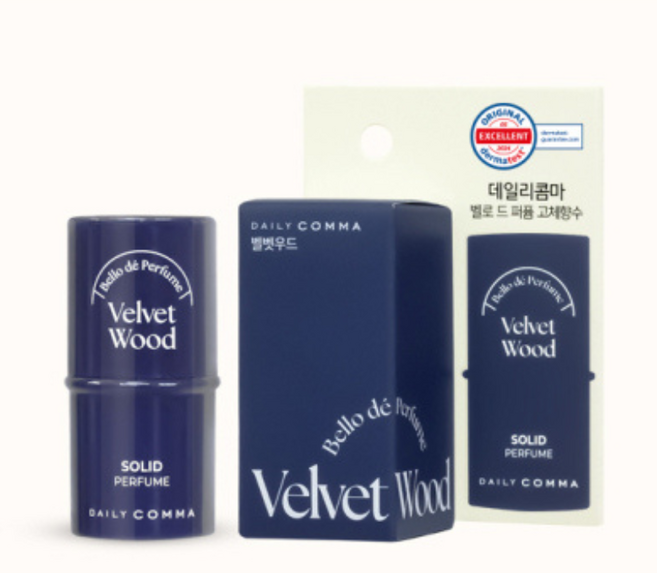 【官方授權】韓國 Daily Comma 1秒淪陷氛圍固體香水 4.7g - Velvet Wood 天鵝絨木質 隨身香氛 持久留香 單個, 1個