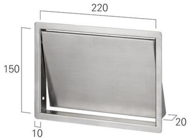 스텐 벽면용 사각뱅뱅이 쓰레기투입구 220x150x20mm 스텐무광 백색 검정