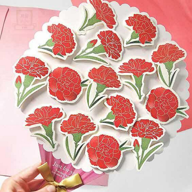 스토어-다유 스승의날카드 카네이션 꽃다발 롤링 편지지 감사 메시지 롤링페이퍼