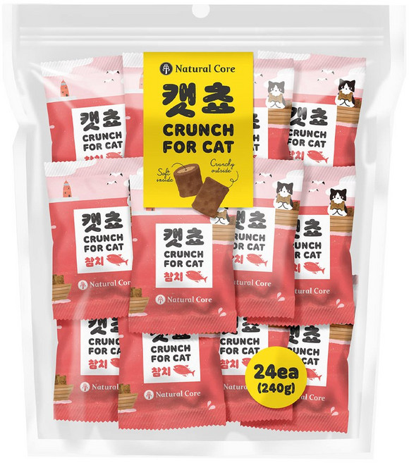 네츄럴코어 캣쵸 대용량 고양이간식, 참치, 10g, 24개