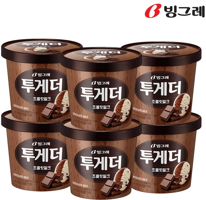 ICE 빙그레 투게더홈 초콜릿맛, 710ml, 6개