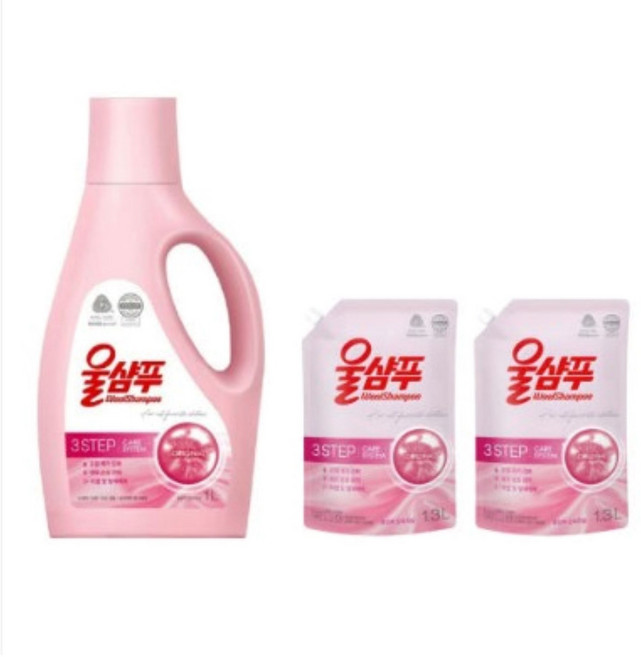 울샴푸 오리지널 1L 용기 + 1.4L 리필 2개, 3개
