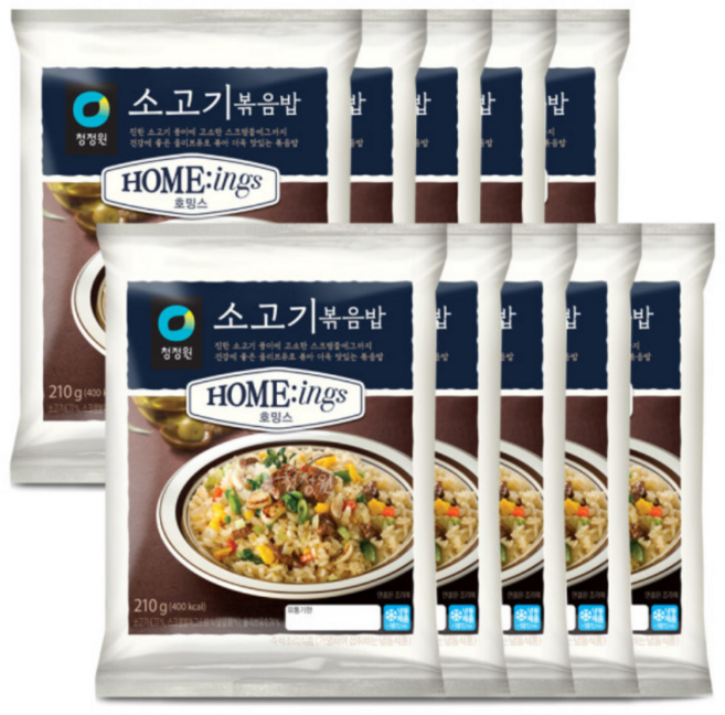 청정원 호밍스 소고기볶음밥 210g x 10개 10인분