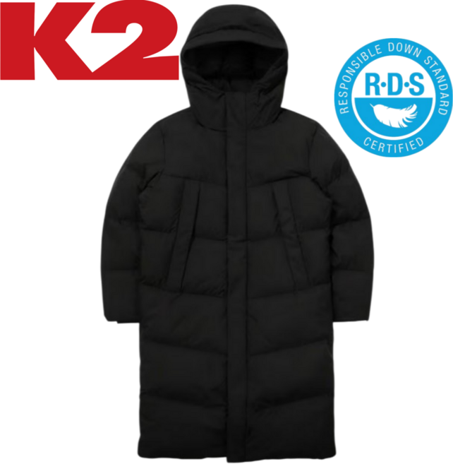 [백화점정품] K2 공용 롱 패딩 파카 다운점퍼 경량 기능성 선물 가족 커플 단체 모임