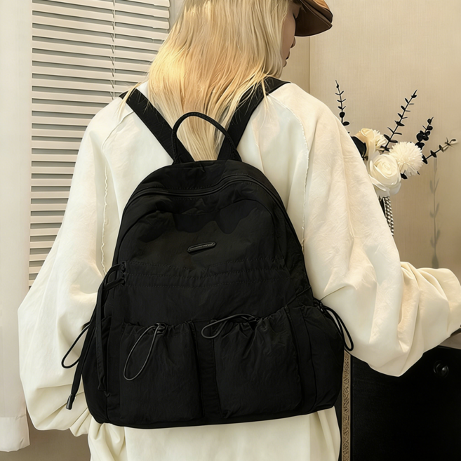 Belua 여성 경량 나일론 백팩 대용량 멀티포켓 노트북 수납 출퇴근 여행용 데일리 가방