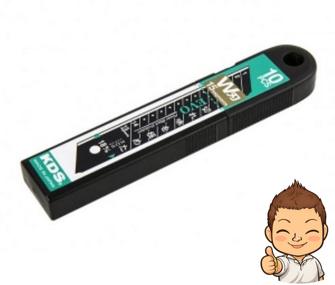 컷터칼날 KDS 18MM 커터칼날 LB-10BWZ 흑강날 10매입, 흑색, 5개