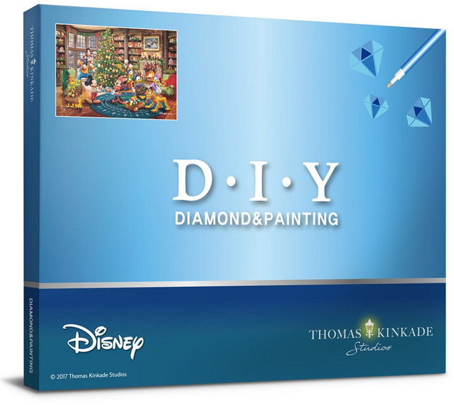 디즈니 킨케이드 미키와 친구들의 크리스마스 보석십자수 캔버스 40x50cm DT5001, 1개, 단품