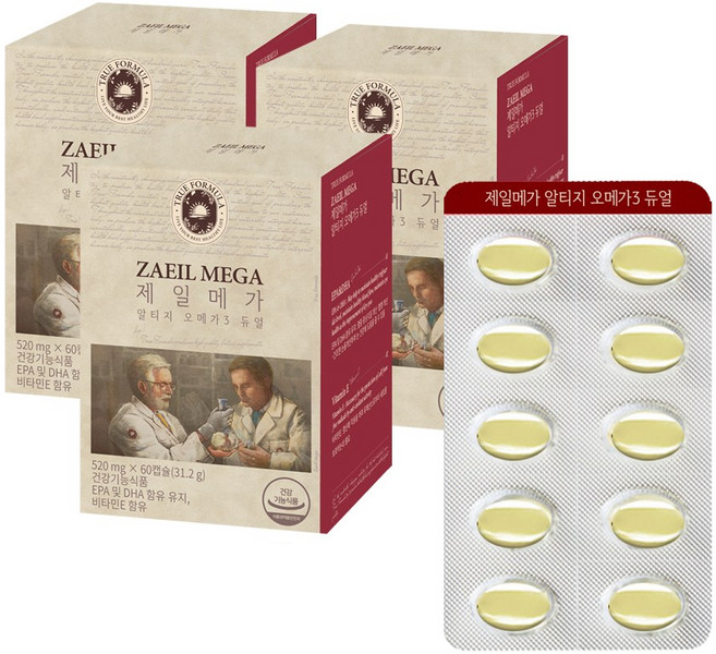 트루포뮬러 제일메가 알티지 오메가3 듀얼, 30정, 3개