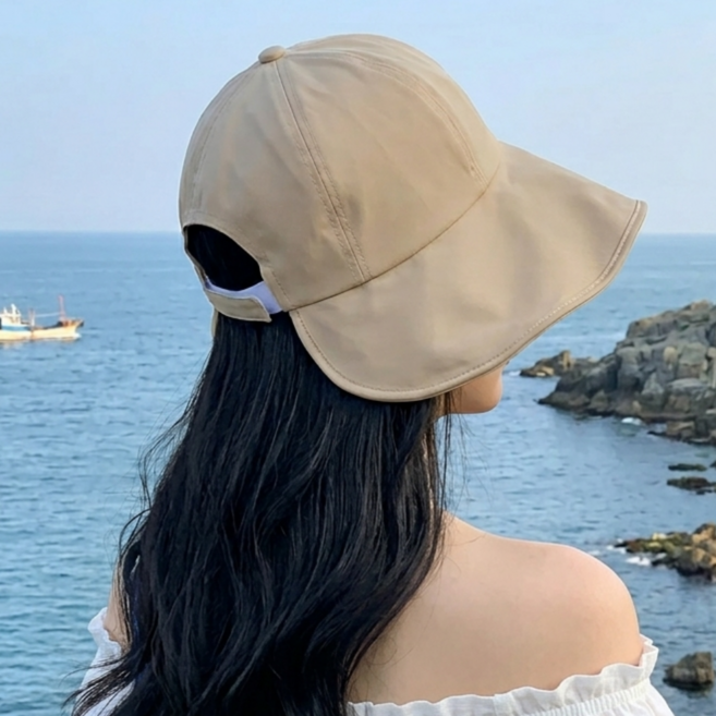 벨로니 챙넓은 여성 썬캡 벨크로 버킷햇 벙거지모자