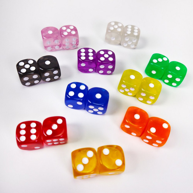 투명 주사위 전색상(20개입), 단품, 1개