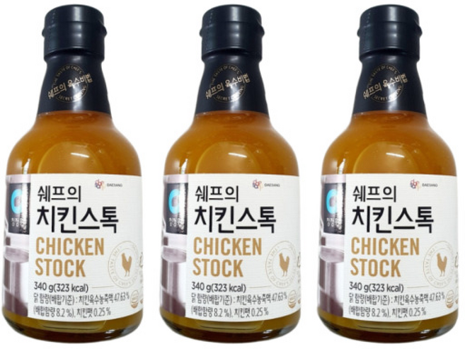 청정원 쉐프의 치킨스톡, 3개, 340g
