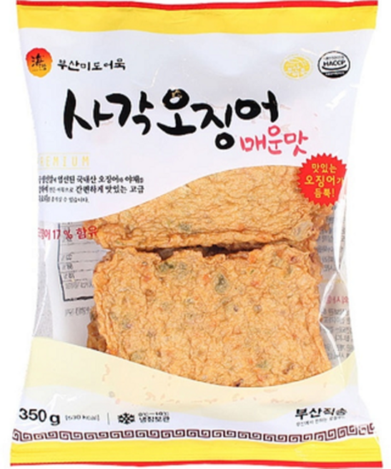 부산미도어묵 사각 오징어 매운맛 350g 10개입, 10개, 35g