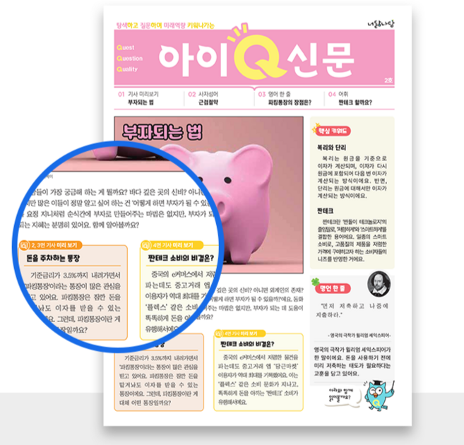 초등 문해력 사고력 글쓰기 완성 아이큐신문 1년 정기구독 (주 1회 신문 NIE), 너닮나담 손지연