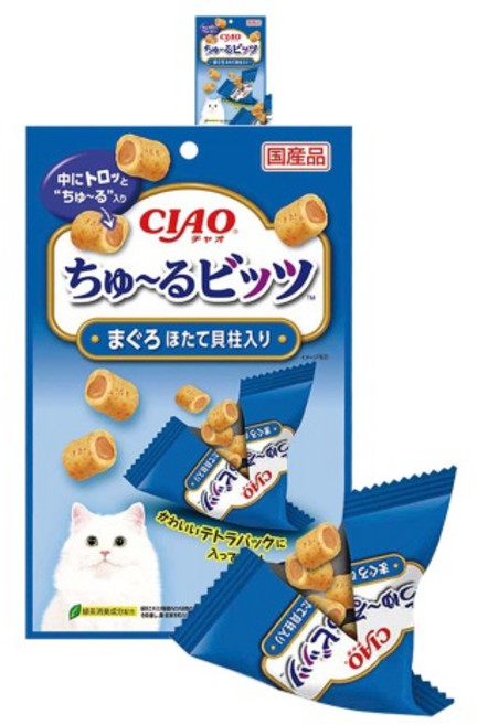 챠오츄르 고양이 츄르비츠 짜먹는 간식 3p, 혼합맛(참치/가리비관자), 36g, 2개