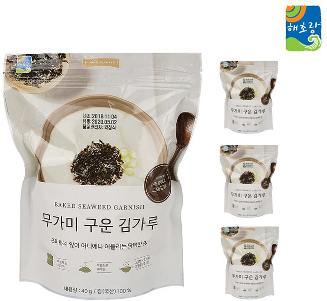 메이저유통 해초랑 무가미 구운 김가루 1박스(40g x 3봉), 1박스, 무가미 구운 김가루(40g x 3봉)