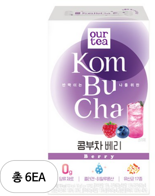 쟈뎅 아워티 콤부차 베리, 5g, 10개입, 6개