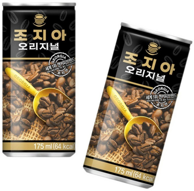 조지아 오리지날 175ml 60 캔 (30캔 2박스) 커피 액상 음료 음료수 로스트 블랙, 60세트