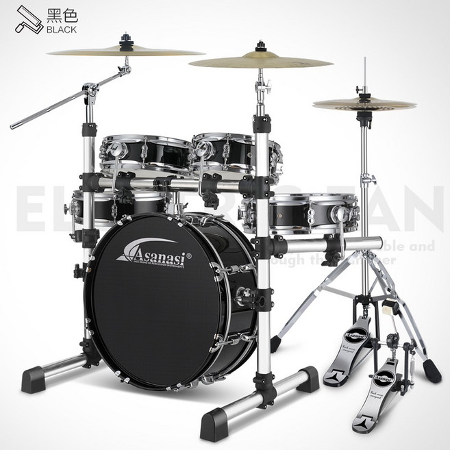 Asanasi 휴대용 버스킹 4심벌즈 세트 5드럼 퍼포먼스 호환 3심벌 입문, 블랙5드럼3RONE과 R80RONE, 1개