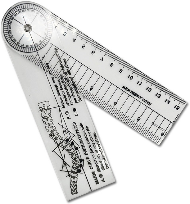 [이원헬스케어]곤요메타PVC15cm/고니어미터 고니오미터 의료용 각도기 각도자, 1개
