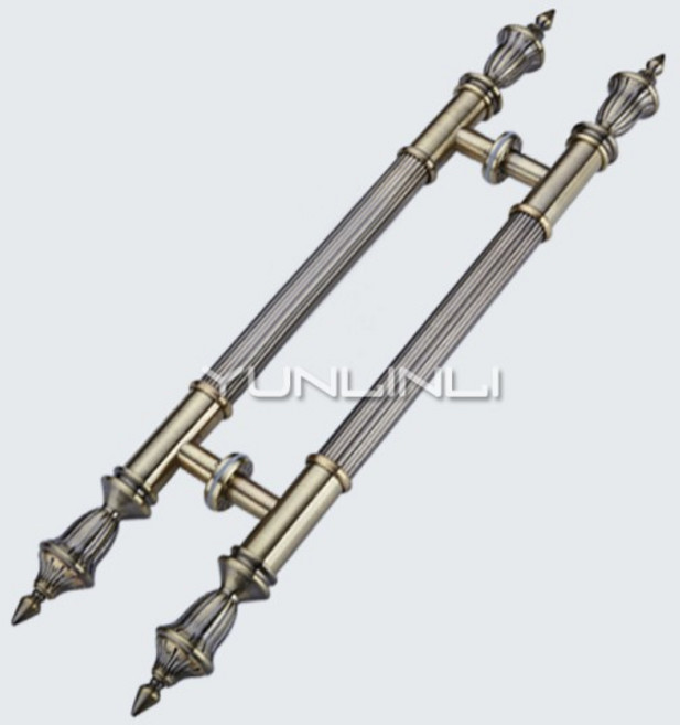 유럽 골동품 럭셔리 호텔 KTV 문 나무 손잡이 600mm/800mm/1000mm 청동 스테인레스 스틸, Green bronze, 1000mm, 1개