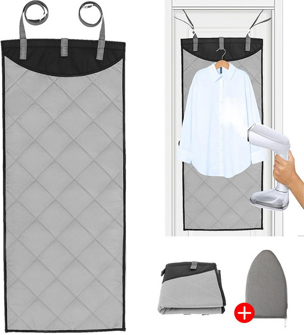 ZOZOFO 걸이형 다리미패드 115cm 폴더매트 걸이형 다리미판 핸디형 다림판판 걸이형 다리미패드-다리미 장갑, 블랙