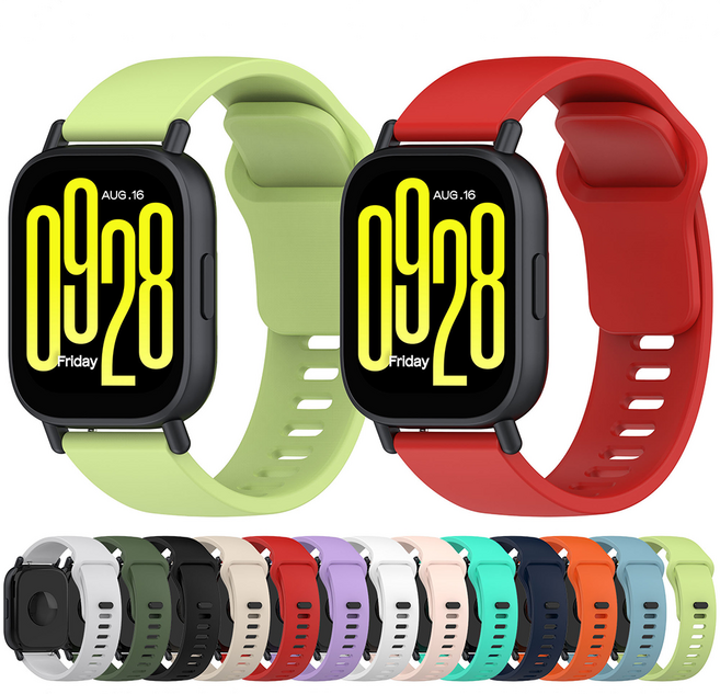 레드미 워치5 라이트 실리콘 스트랩 파스텔 시계줄 샤오미 호환, 레드, 1개