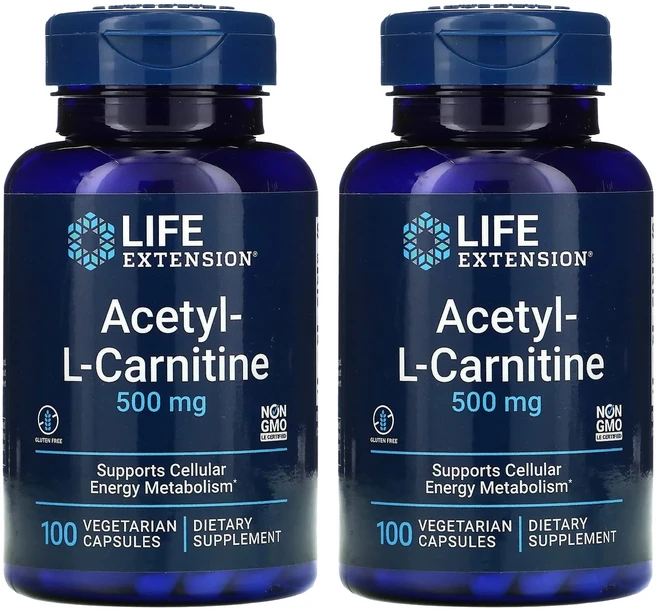 라이프익스텐션 아세틸 L-카르니틴 500mg 베지테리안 캡슐, 100개입, 2개, 100정 - 쿠팡