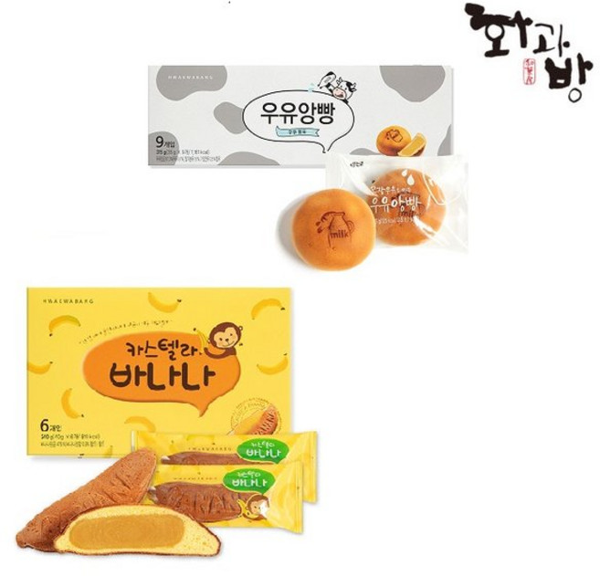 화과방 우유앙빵 9입 + 카스텔라 바나나 6입, 1개, 240g