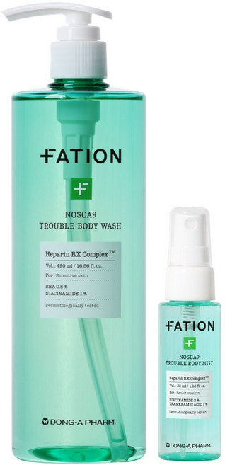[동아제약] 파티온 노스카나인 트러블 바디 워시 490ml + 바디미스트 35ml, 1개