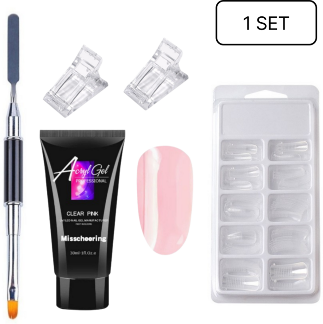 고고블랑 네일연장 폴리젤 아크릴젤 30ml세트, 클리어핑크(30ml)세트, 1개