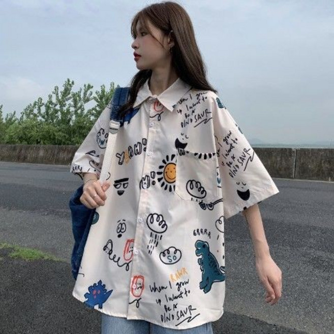 韓版復古短袖襯衫女夏季薄款設計感少女法式別緻上衣花襯衫