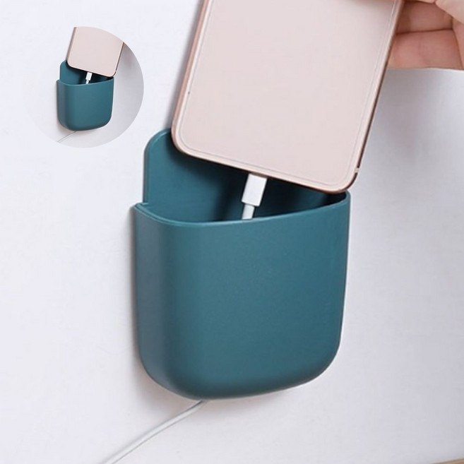 다용도 벽걸이 리모컨 보관함 무타공 리모컨 거치대 수납함 정리함, 네이비