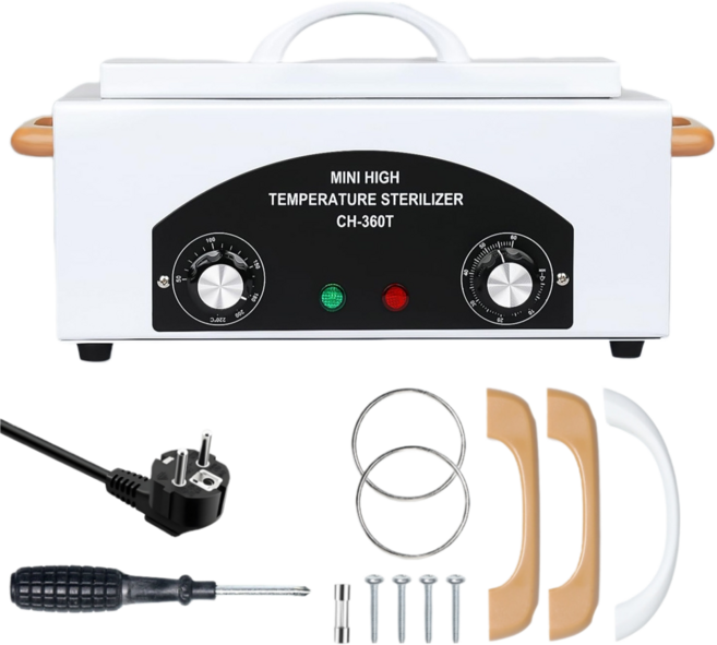 Mochae 고온 멸균기 대용량 소독기 네일 미용 도구 다용도 미니 소독기 의료 치과 구강 장비 살균기 미용실 헤어샵 ﻿, 360T