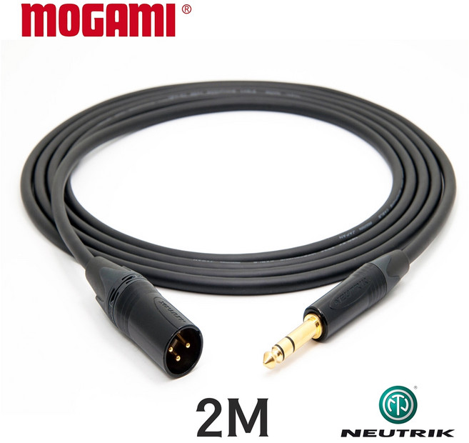 MOGAMI 2534 XLR(수) + 55(TRS) 모가미 뉴트릭 골드 케이블 2M, 1개